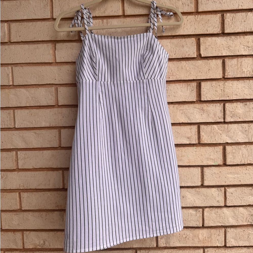Striped White and Blue Dress